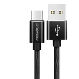 FEIYOLD Type C Cable,FEIYOLD High Speed USB C Cable [1Pack/1M] Nylon Braided Fast Charging USB Type C Compatible with Samsung Galaxy S9/S8+/S8,Note 8, HTC 10,Pixel 2xl,Pixel C etc-Black